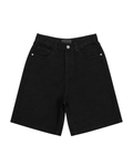 BAGGY DENIM JORTS - Black