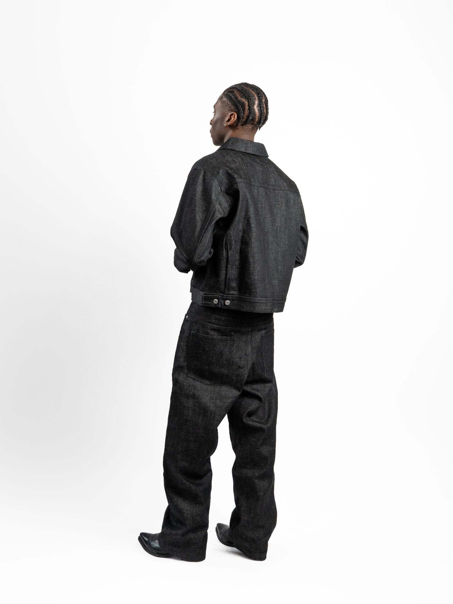 RAW DENIM JACKET - Black