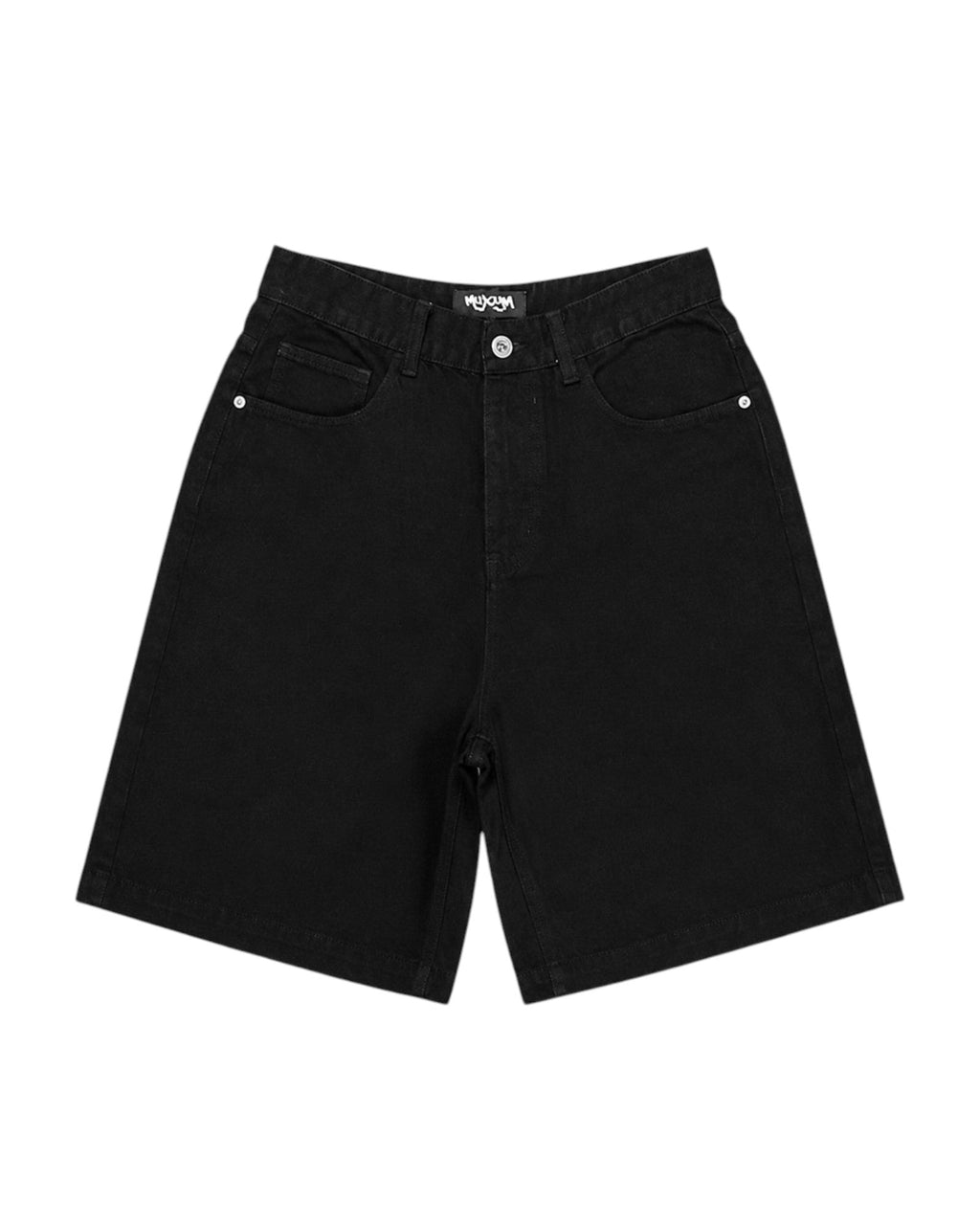 BAGGY DENIM JORTS - Black